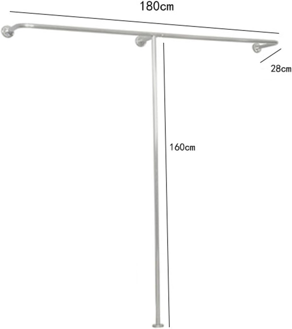 Industrial Pipe Clothing Rack Wall Mounted Garment Display Stand with T Shaped Design Heavy Duty Closet Storage Organizer for Towel Hanging Silver Coat Hanger for Creativ