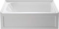 60 in. Aqua Eden Oriel Anti-Skid Acrylic Alcove Tub with Right Hand Drain Hole White