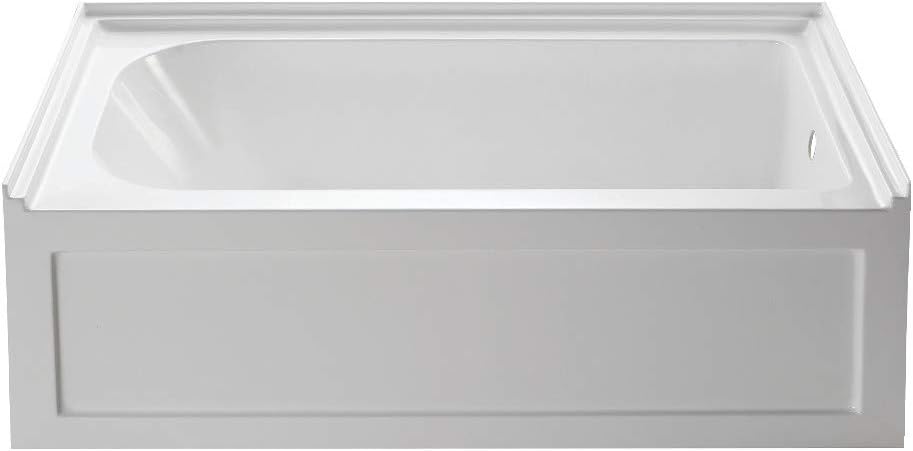 60 in. Aqua Eden Oriel Anti-Skid Acrylic Alcove Tub with Right Hand Drain Hole White
