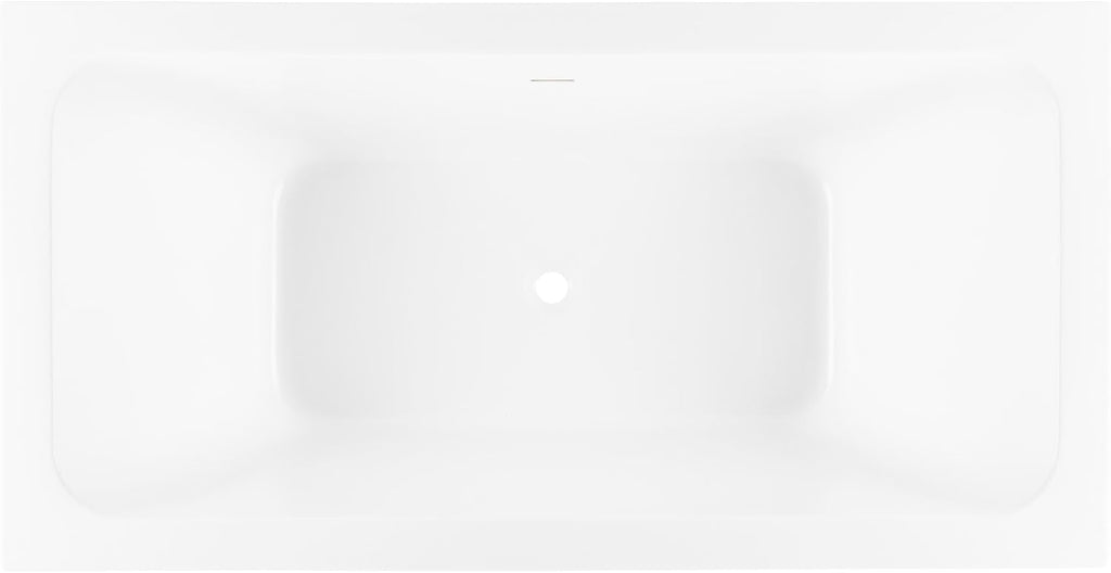 Signature Hardware 928272-67-I Leland 67' Free Standing Acrylic Soaking Tub with Center Drain - White