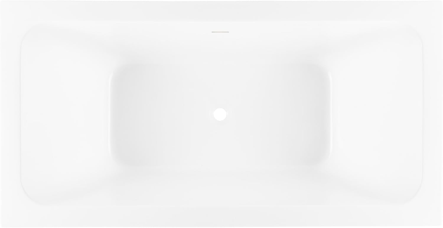 Signature Hardware 928272-67-I Leland 67' Free Standing Acrylic Soaking Tub with Center Drain - White