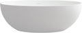 Cacciar 67' Solid Surface Freestanding Oval Soaking Bathtub in Matte White