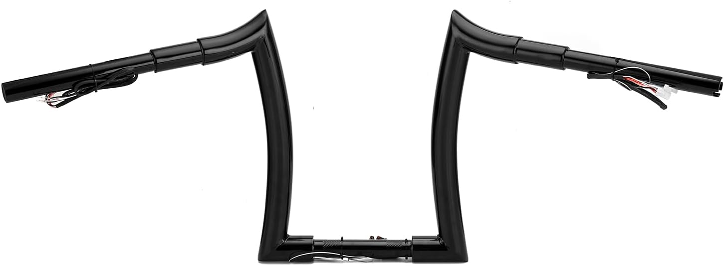 Wsays 12 Inch Pre-wired Handlebar Ape Bar Horn Compatible with Harley Softail 2011-2024 Fit Dyna 2012-2017 Fit Sportster 2011-2022 Fit Touring Road King 2015-Later