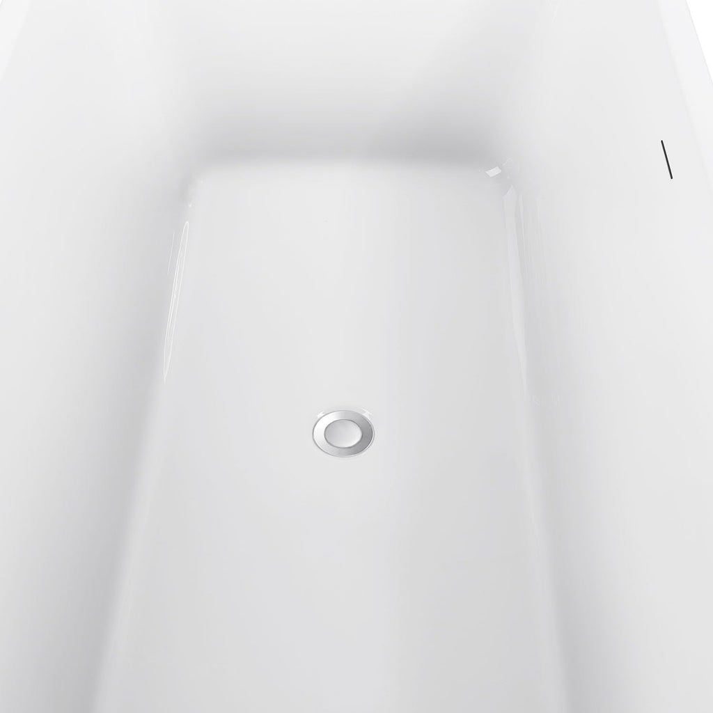67' 100% Acrylic Freestanding Bathtub??Contemporary Soaking Tub??White Bathtub