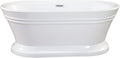 Solace 59' x 30' Freestanding Soaking Acrylic Bathtub in White