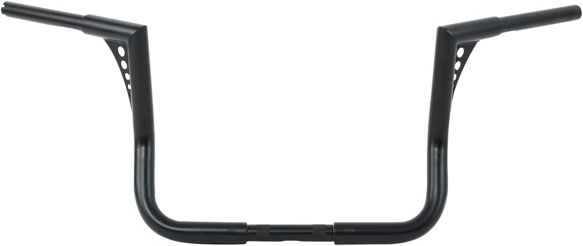 TCT-MOTORPARTS Black 12' Rise Ape Hangers Bars 1-1/4' Handlebars Fit for Harley Touring Electra Street Glide, Ultra Limited and Tri Glide models, Dressers, Baggers