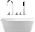 Vintage Tub & Bath Axton 59 Inch Acrylic Double Ended Freestanding Bathtub Package