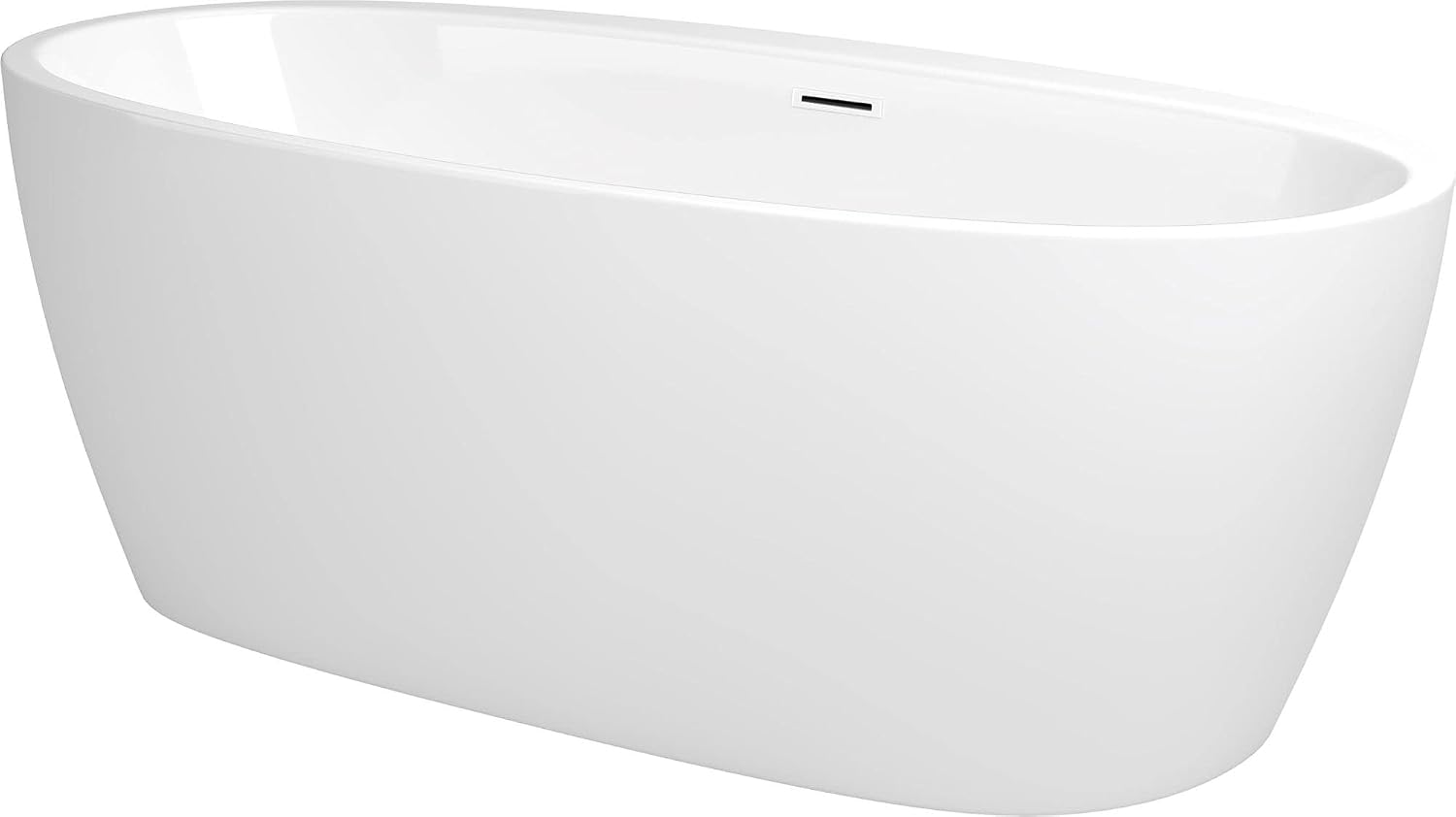 PROFLO PFFSO6731 Cornwall 67' Free Standing Acrylic Soaking Tub with Center Drain, Drain Assembly, and Overflow - White