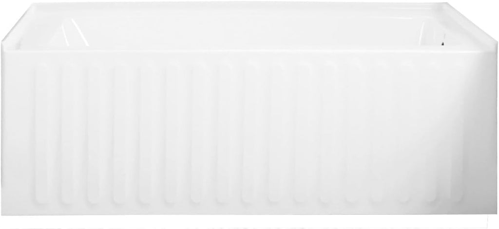 Aqua Eden VTDE603121R 60-Inch Acrylic 3-Wall Alcove Tub with Right Hand Drain Hole, White