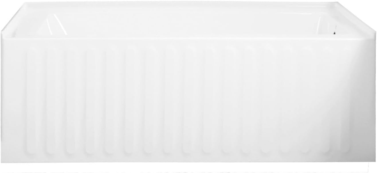 Aqua Eden VTDE603121R 60-Inch Acrylic 3-Wall Alcove Tub with Right Hand Drain Hole, White
