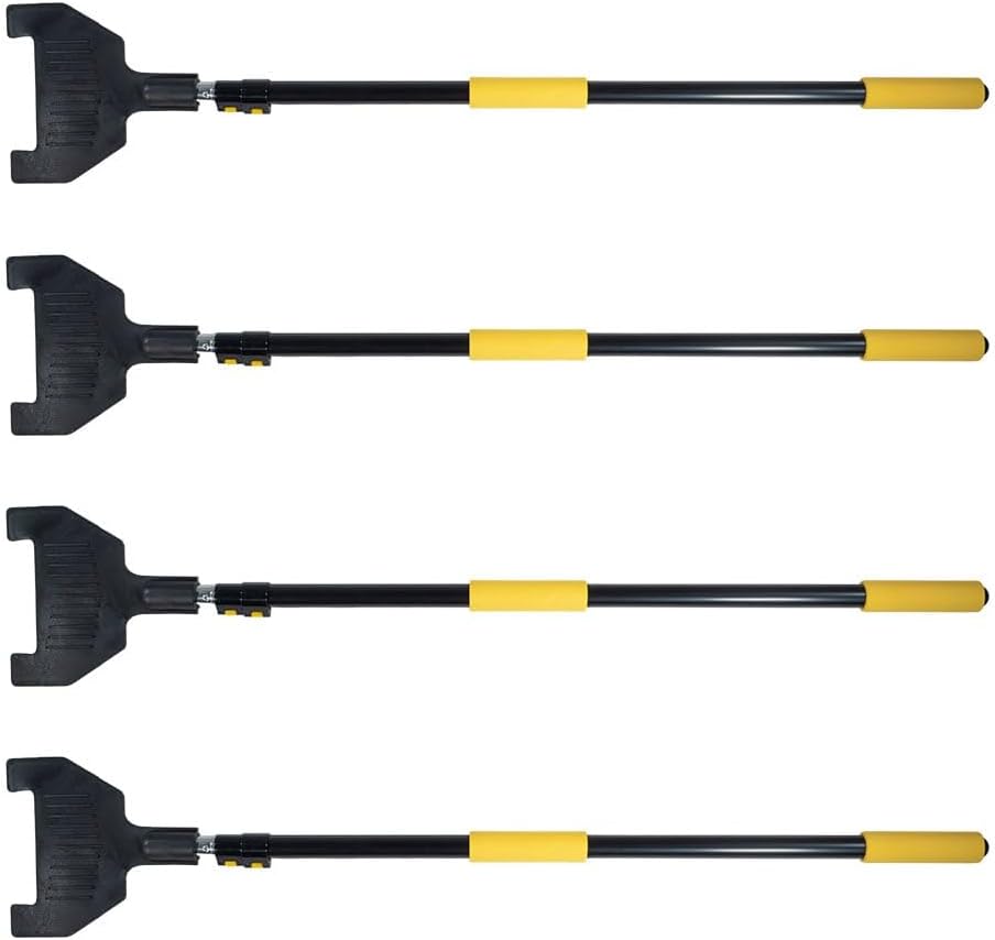 Mytee Products 4 Pack 8ft V Shaped Board Corner Protector Extension Handle - Edge Protector Pole for Flatbed, Adjustable Locking Clamps V Edge Sponge Hand Held Guards Handle