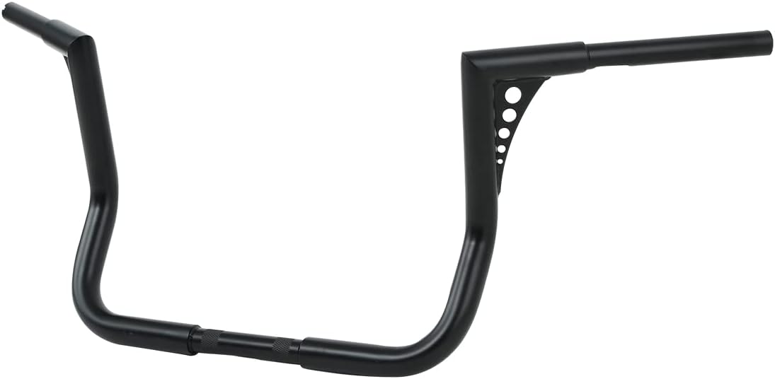 TCT-MOTORPARTS Black 12' Rise Ape Hangers Bars 1-1/4' Handlebars Fit for Harley Touring Electra Street Glide, Ultra Limited and Tri Glide models, Dressers, Baggers