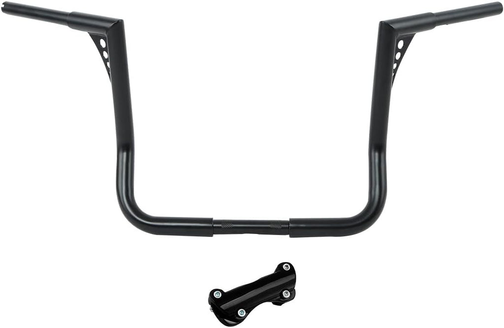 TCT-MOTORPARTS Black 14' Rise Ape Hangers Bars 1-1/4' Handlebars Fit for Harley Touring Electra Street Glide, Ultra Limited and Tri Glide models, Dressers, Baggers