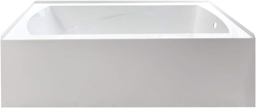 60 in. Aqua Eden Oriel Acrylic Alcove Tub with Right Hand Drain Hole White