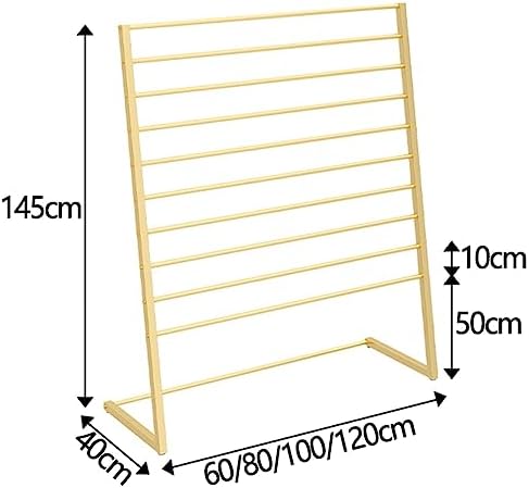 Scarf Holder - Floor Standing Scarves Silk Rack,Floor Standing Metal Blanket Rack,Clothing Store Scarf Display Rack,Commercial Garment Rack Pants Hanger Sha(One Color-60X40X145CM