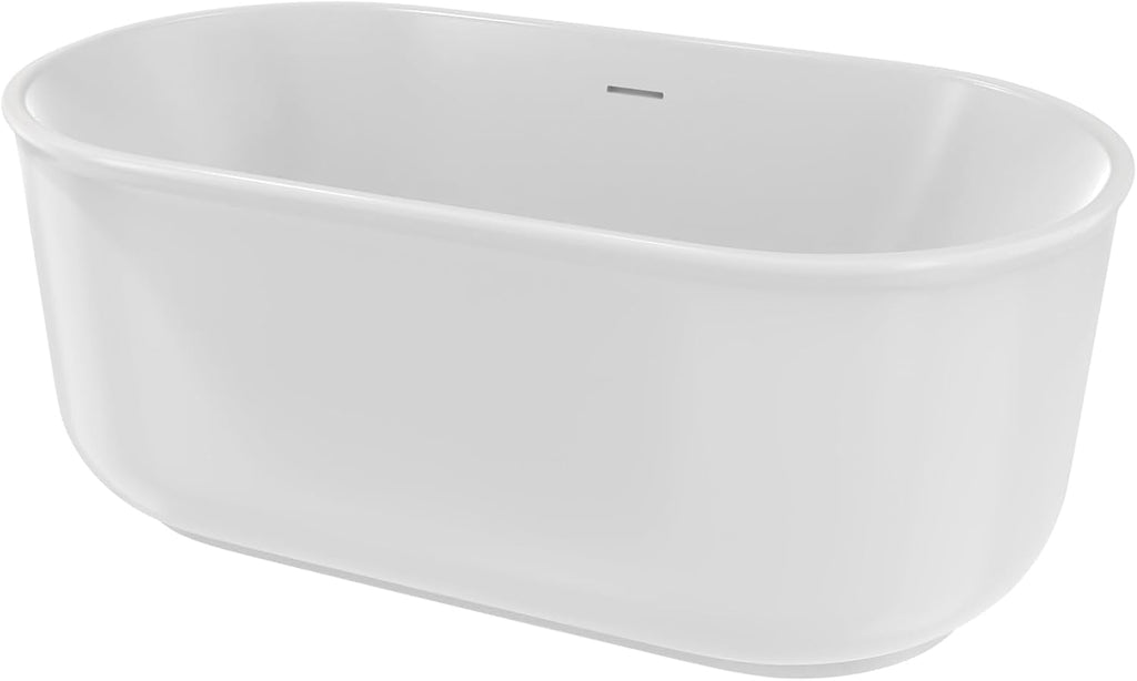 Alliance Pro 67 in. L x 31-1/2 in. W x 23-5/8 in. H Freestanding Acrylic Bathtub, Brushed Nickel Drain