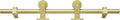 Miseno MBDH0606X78 78-3/4' Single Roller Round Rod Barn Door Hardware Kit - Champagne Brass