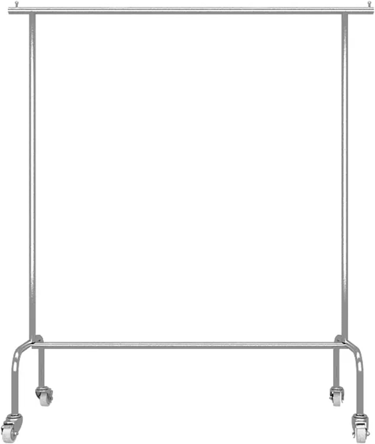 Garment Rack Rolling Clothes Rack, Freestanding Clothing Racks for Hanging Clothes,Stainless steel Garment Rack with Wheels, Portable clothes rail for bedrooms and boutiques,Chrome(Size:100X40X160CM)
