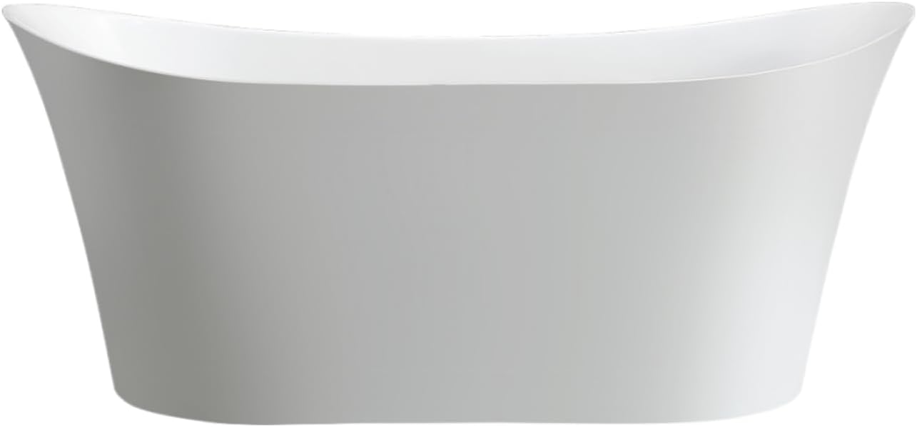 HomeBeyond 67 Inch Free Standing Bathtub | Acrylic Freestanding Soaking Tub deal for Spa-Like Baths, Modern Bathroom Stand Alone Tub Suitable for Couples, Singles, and Families, White