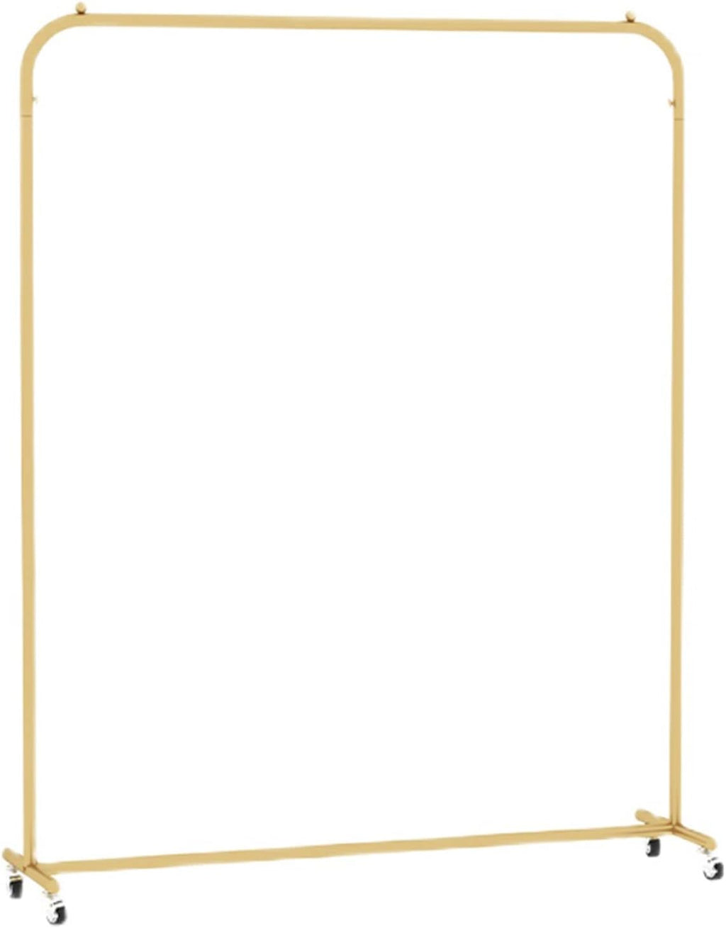 Heavy Duty Coat Rack, Garment Rack Nordic Wrought Iron Clothes Rail On Wheels Clothing Store Display Rack Heavy Duty Metal Clothing Rack for Hanging Clothes Bedroom Single Rail Coat Rack, Gold (150X