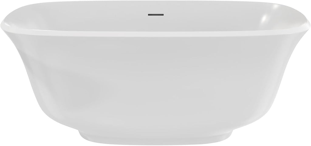 Elegance 67 in. L x 31-1/4 in. W x 23-3/4 in. H Freestanding Acrylic Bathtub, Polished Brass Drain