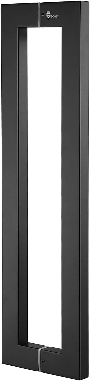 TOGU TG-6013 1500mm/60 inches Square/Rectangle Shape Stainless Steel Push Pull Door Handle for Solid Wood, Timber, Glass and Steel Doors, Full Matte Black Finish