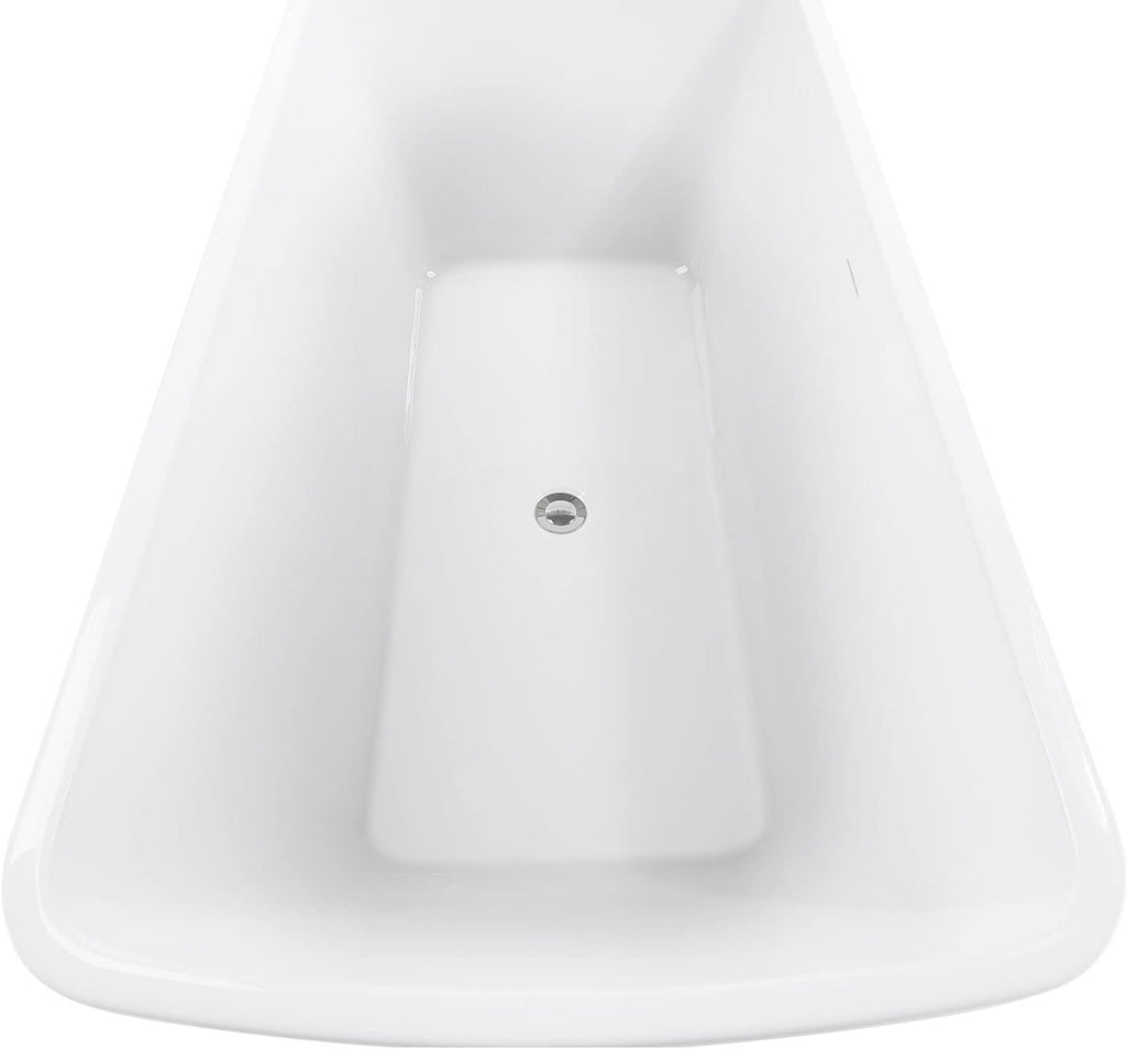 67' 100% Acrylic Freestanding Bathtub??Contemporary Soaking Tub??White Bathtub