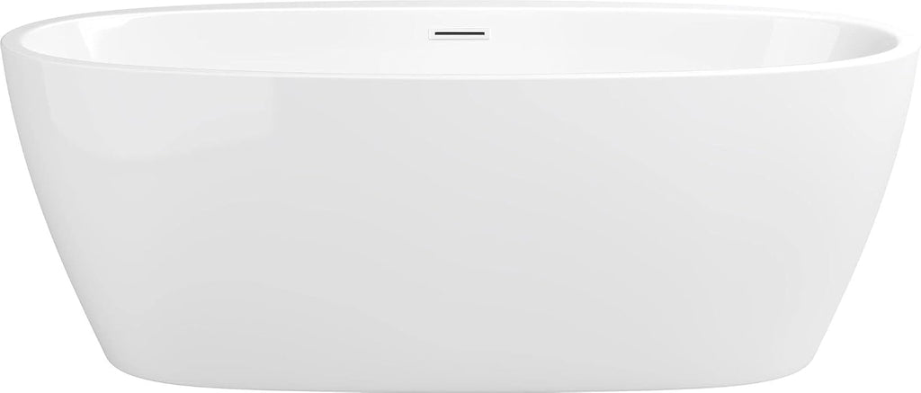 PROFLO PFFSO6731 Cornwall 67' Free Standing Acrylic Soaking Tub with Center Drain, Drain Assembly, and Overflow - White