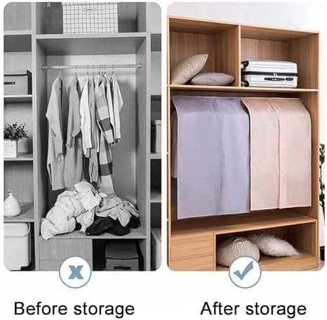 Dustproof Garment Bags - Heavy-Duty Protective Covers for Suits, Dresses & Coats - Ideal for Travel & Home Storage, Keep Clothes Fresh & Organized