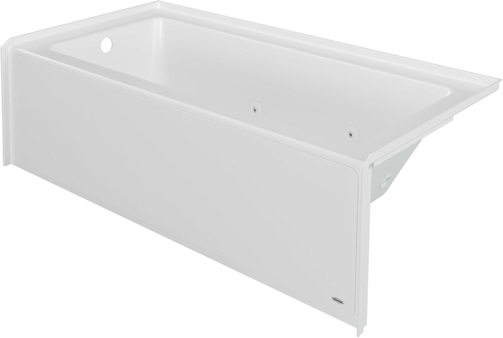 Jacuzzi SIGNATURE Acrylic Skirted Bathtub, Jet Massage Tub, Slip Resistant, Left Drain Placement, 60' (L) x 36' (W), Rectangle Flat Front, White