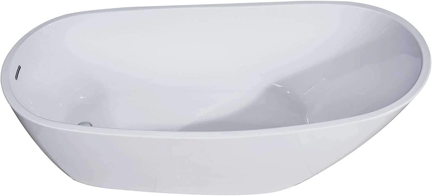 Fine Fixtures Zen Freestanding Bathtub White 68' With Drain Included