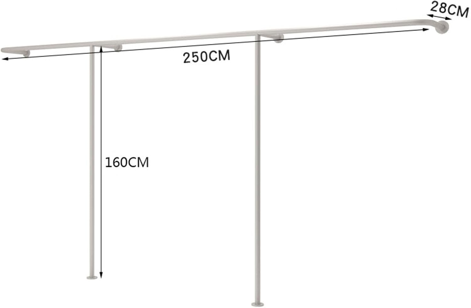 Industrial Pipe Clothing Rack Wall Mounted Garment Display Stand with T Shaped Design Heavy Duty Silver Clothes Rail for Creative Clothing Store and Closet Organization