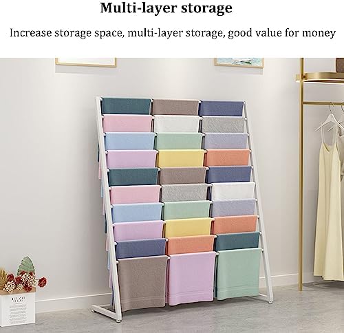 Scarf Holder - Floor Standing Scarves Silk Rack,Floor Standing Metal Blanket Rack,Clothing Store Scarf Display Rack,Commercial Garment Rack Pants Hanger Sha(One Color-60X40X145CM
