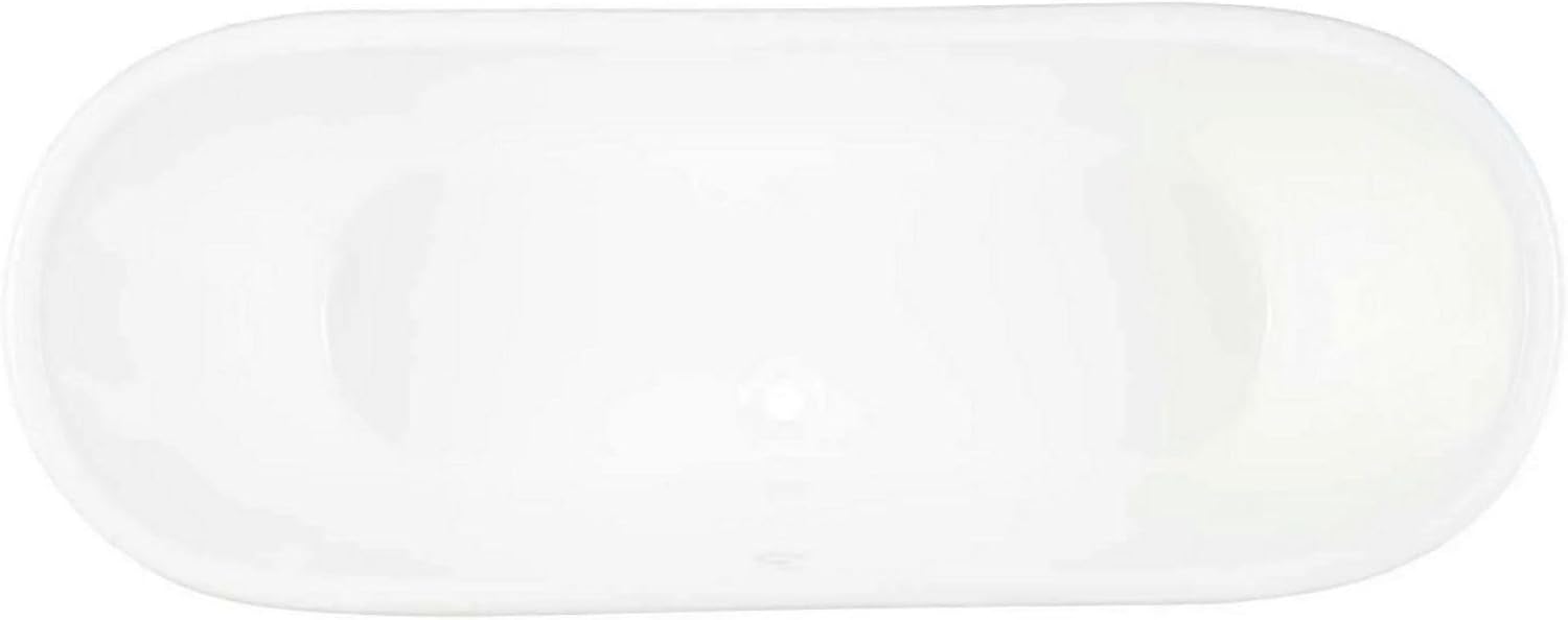 Signature Hardware 953426 Kateryn 67' Cast Iron Soaking Freestanding Tub in White with Included Overflow Drain - White/White