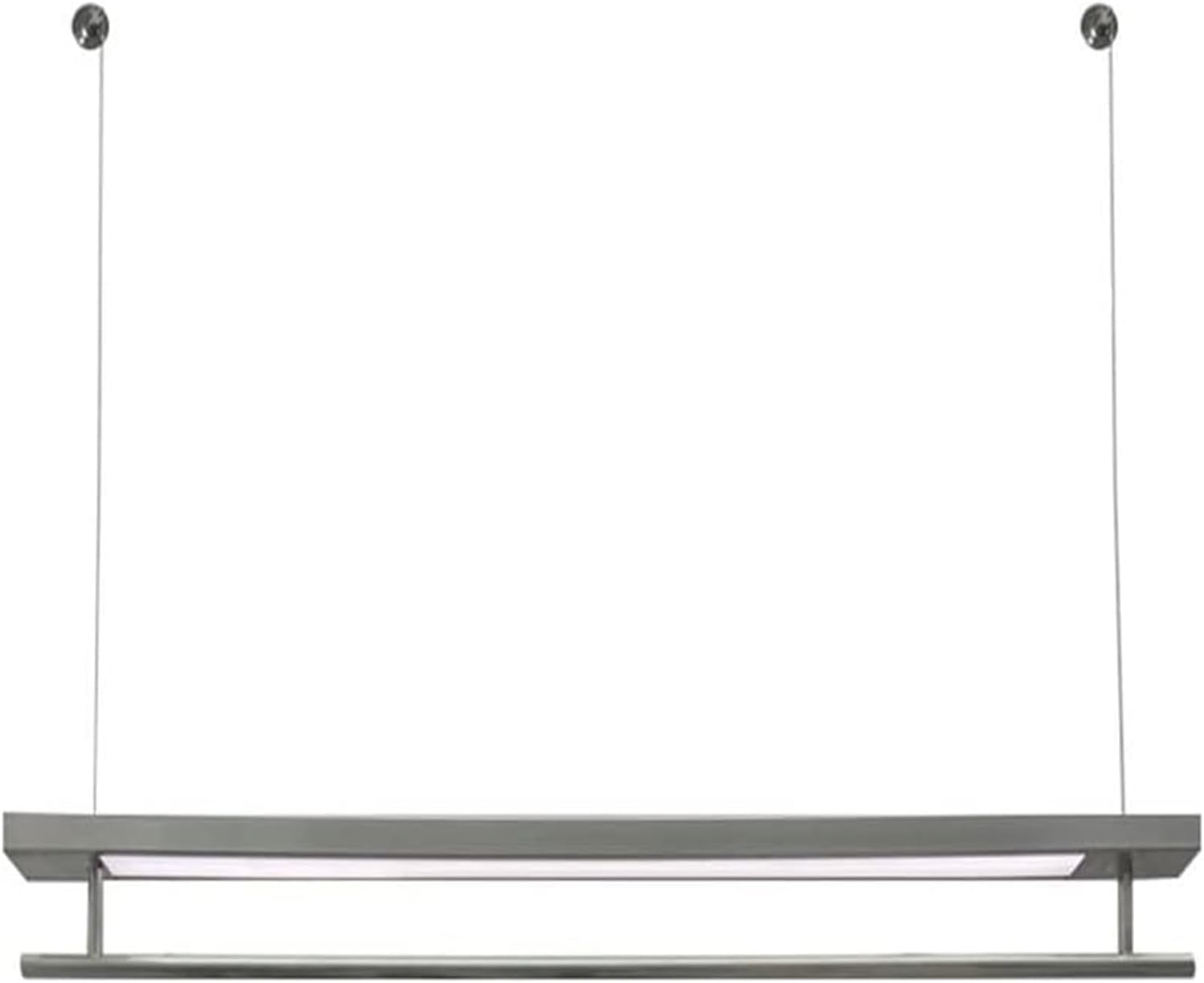 Clothes Rail Garment Rack Clothing Shop Clothes Display Rack, Adjustable Height Garment Rack Wire Hanging Racks with LED Lights Wall Mounted Hanging Clothes(Silver-1x2m