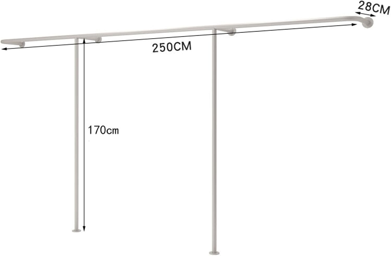 Industrial Pipe Clothing Rack Wall Mounted Garment Display Stand with T Shaped Design Heavy Duty Silver Clothes Rail for Creative Clothing Store Organization and Towel Hanging
