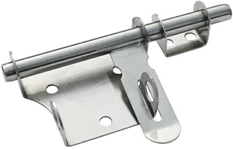 JSEIAJB 304 Stainless Steel Door Lock Barrel Bolt Latch Padlock Clasp Set Home Gate Safety Brushed Hardware