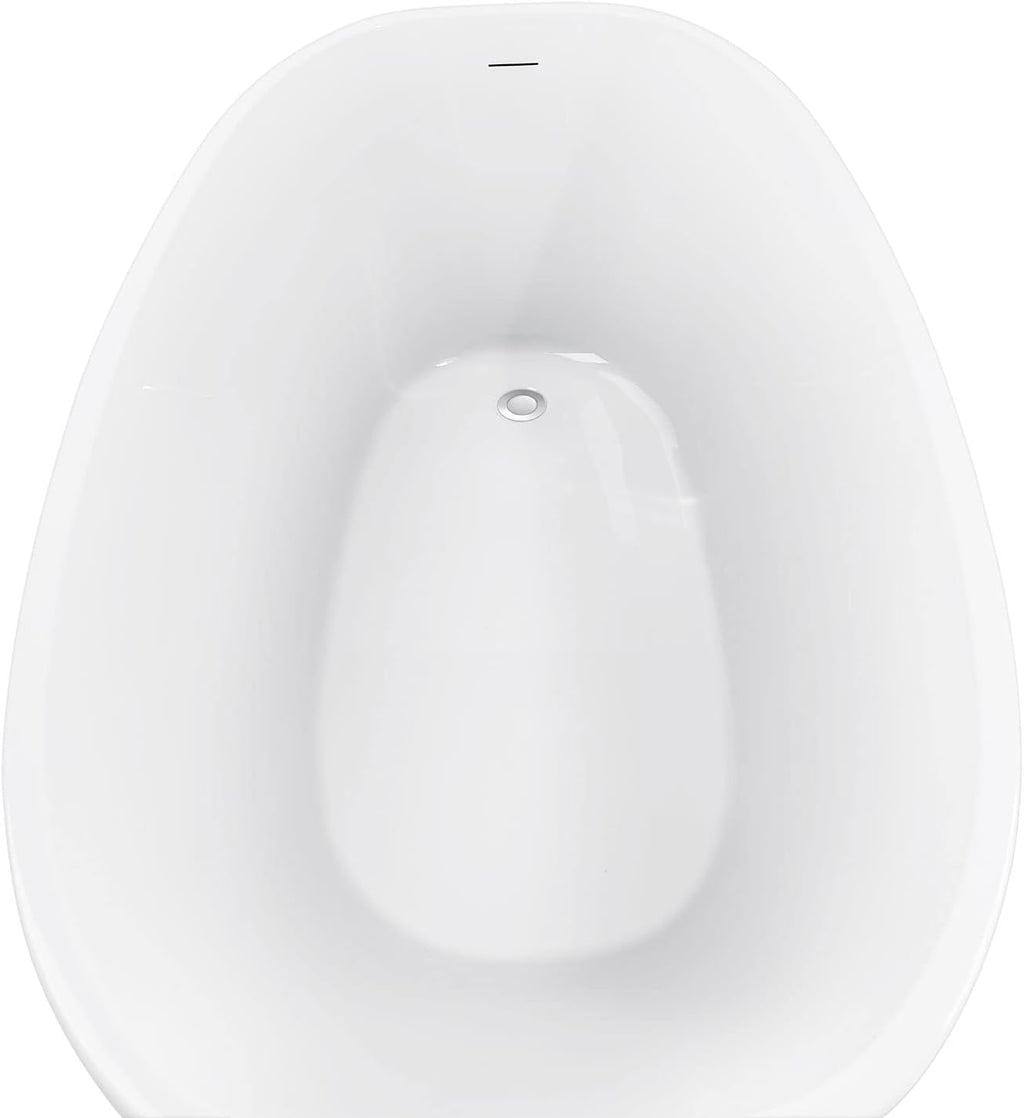 59' 100% Acrylic Freestanding Bathtub??Contemporary Soaking Tub??White Bathtub