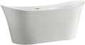 Maykoosh 67 Inch Freestanding Bathtub Glossy White Oval Deep Soaking Tub 60 Gallon