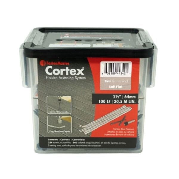 Fastenmaster Collated Cortex Hidden Plug Fasteners for Trex Decking – Salt Flat (100 ln/ft)