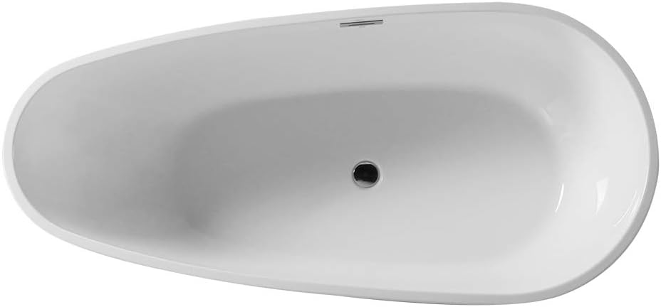 Fine Fixtures Capsule Freestanding Bathtub White 59' With Drain Included