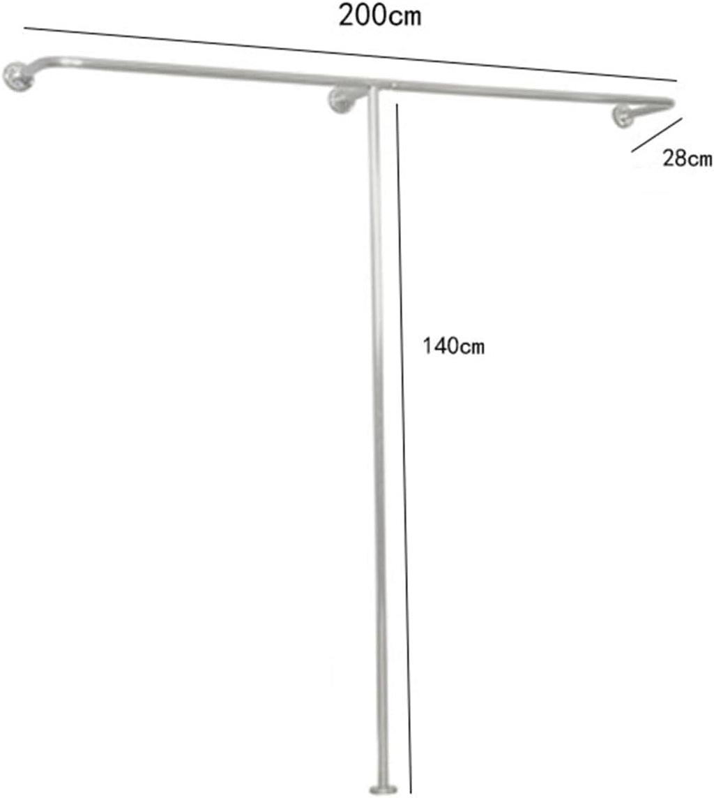 Industrial Pipe Clothing Rack Wall Mounted Garment Display Stand with T Shaped Design Heavy Duty Silver Clothes Rail for Retail Store or Closet Organization