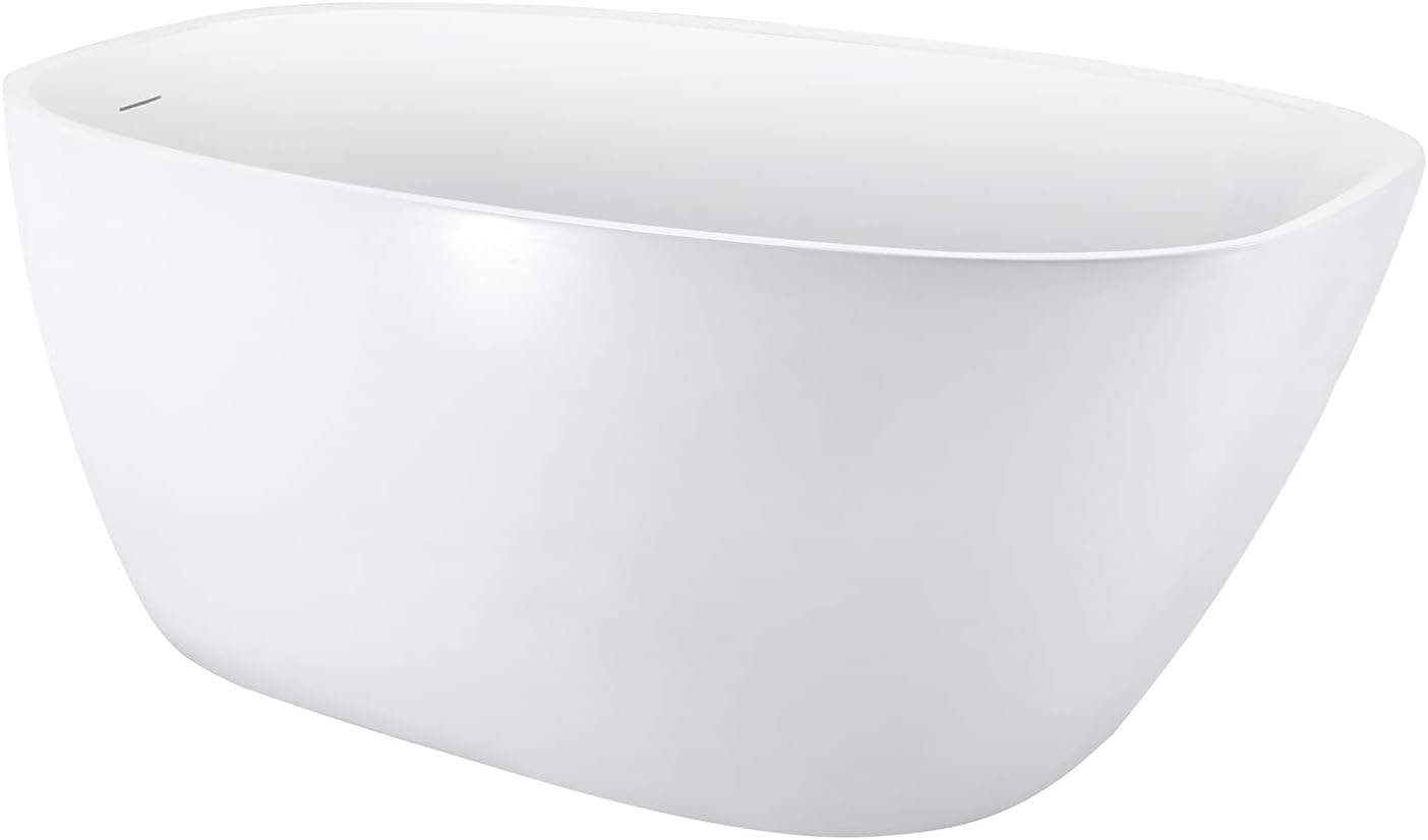 59' 100% Acrylic Freestanding Bathtub??Contemporary Soaking Tub??White Bathtub
