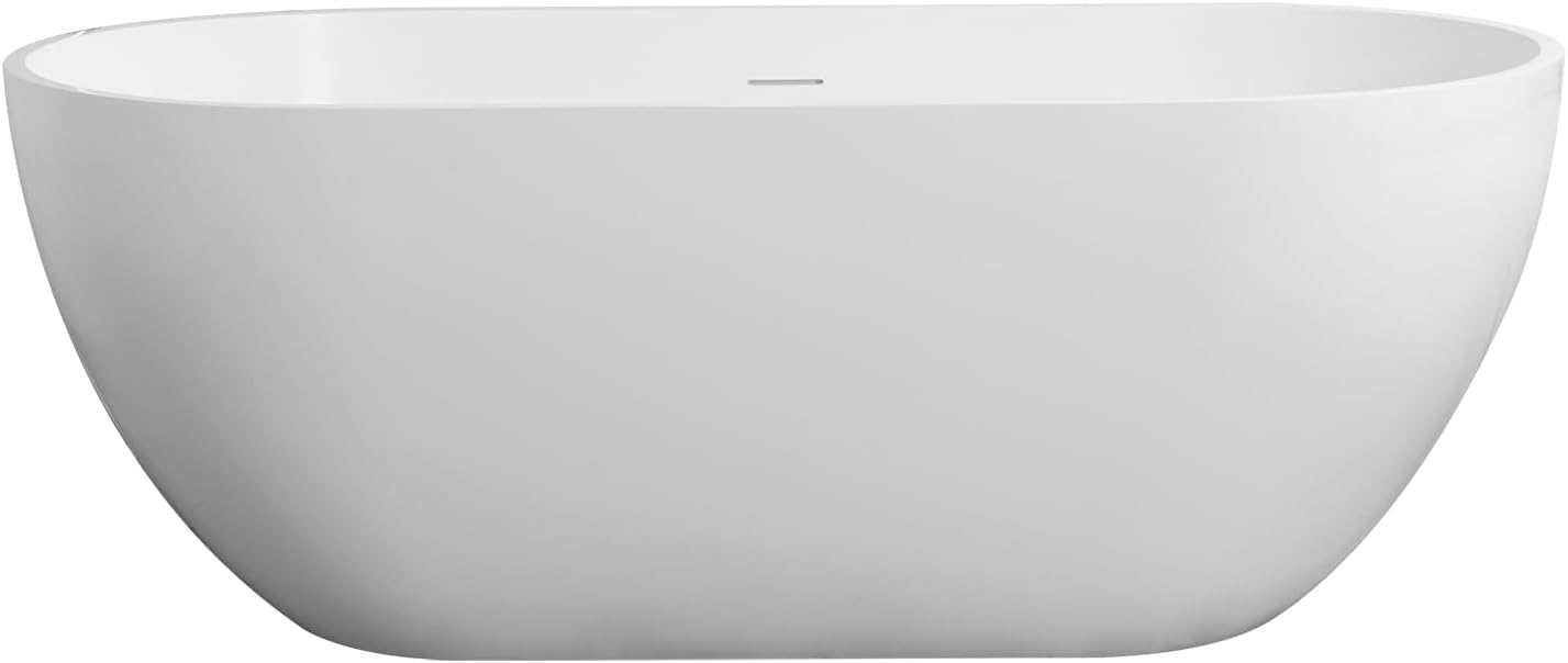 59 inch small size stone resin solid oval shape freestanding bathtub for the bathroom