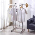 4 Way Garment Rack - Commercial Grade Clothes Display Stand, Durable Floor-Standing Organizer for Shoes, Bags & Clothing Storage, Heavy Duty Retail Shelves