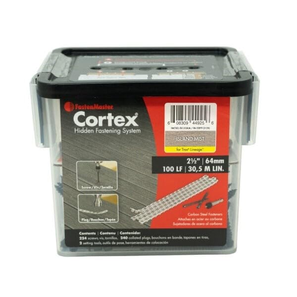 Fastenmaster Collated Cortex Hidden Plug Fasteners for Trex Decking – Island Mist (100 ln/ft)