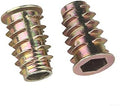100-1000pcs M4 m5 m6 m8 m10 Zinc Alloy Thread For Wood Insert Nut Flanged Hex Drive Head Furniture Nuts - (Size: m6x10 1000PCS)