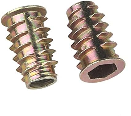 100-1000pcs M4 m5 m6 m8 m10 Zinc Alloy Thread For Wood Insert Nut Flanged Hex Drive Head Furniture Nuts - (Size: m6x10 1000PCS)