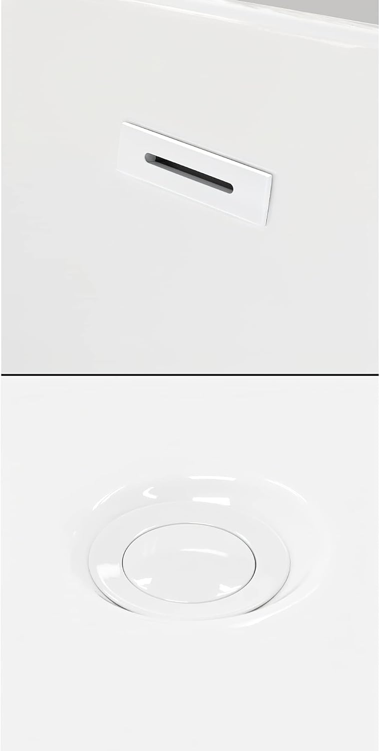 Hannah 59 Inch Freestanding Bathtub in White with Shiny White Trim and Floor Mounted Faucet in Matte Black