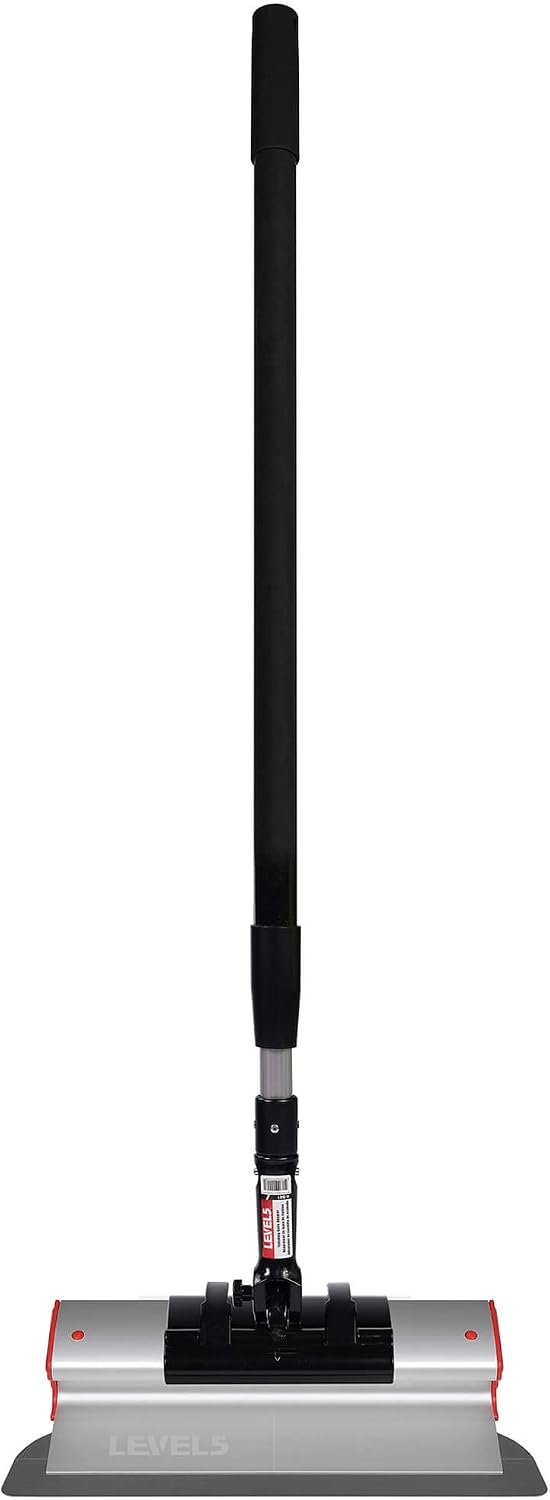 LEVEL5 Skimming Blade Combo, 14' Blade + 38.5' - 63' Extension Handle | Smoothing/Knockdown Drywall Knife | Extruded Aluminum & European Stainless Steel Construction | High-Impact End Caps | 5-423